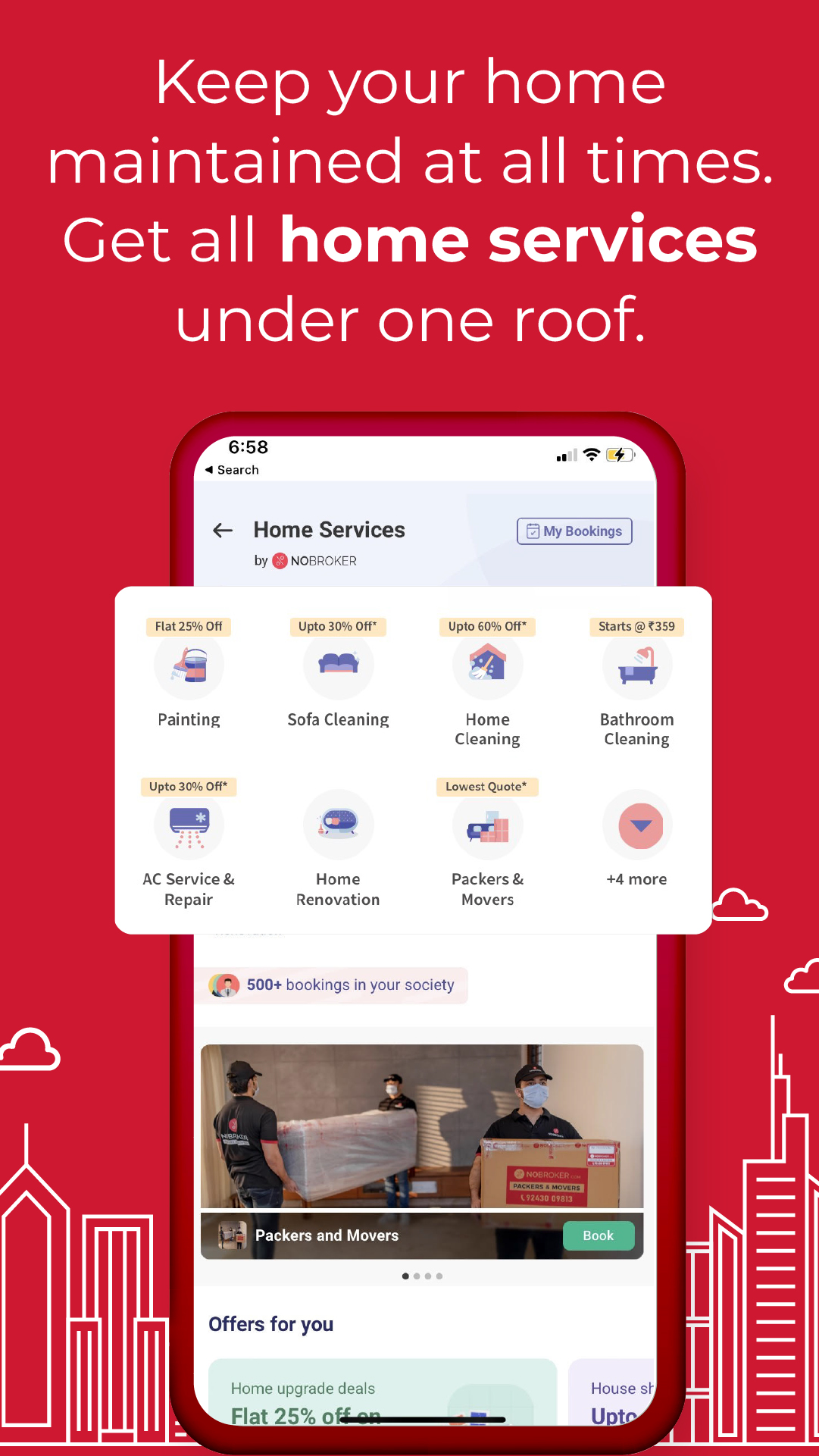 اسکرین شات 1 برنامه NoBrokerHood:Smart Society App