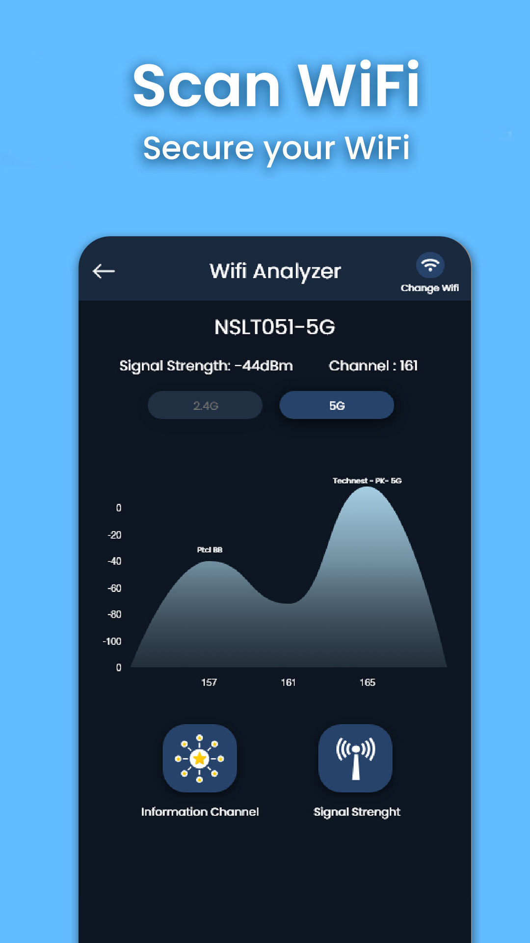 اسکرین شات 6 برنامه Wifi Passwords - Wifi Analyser