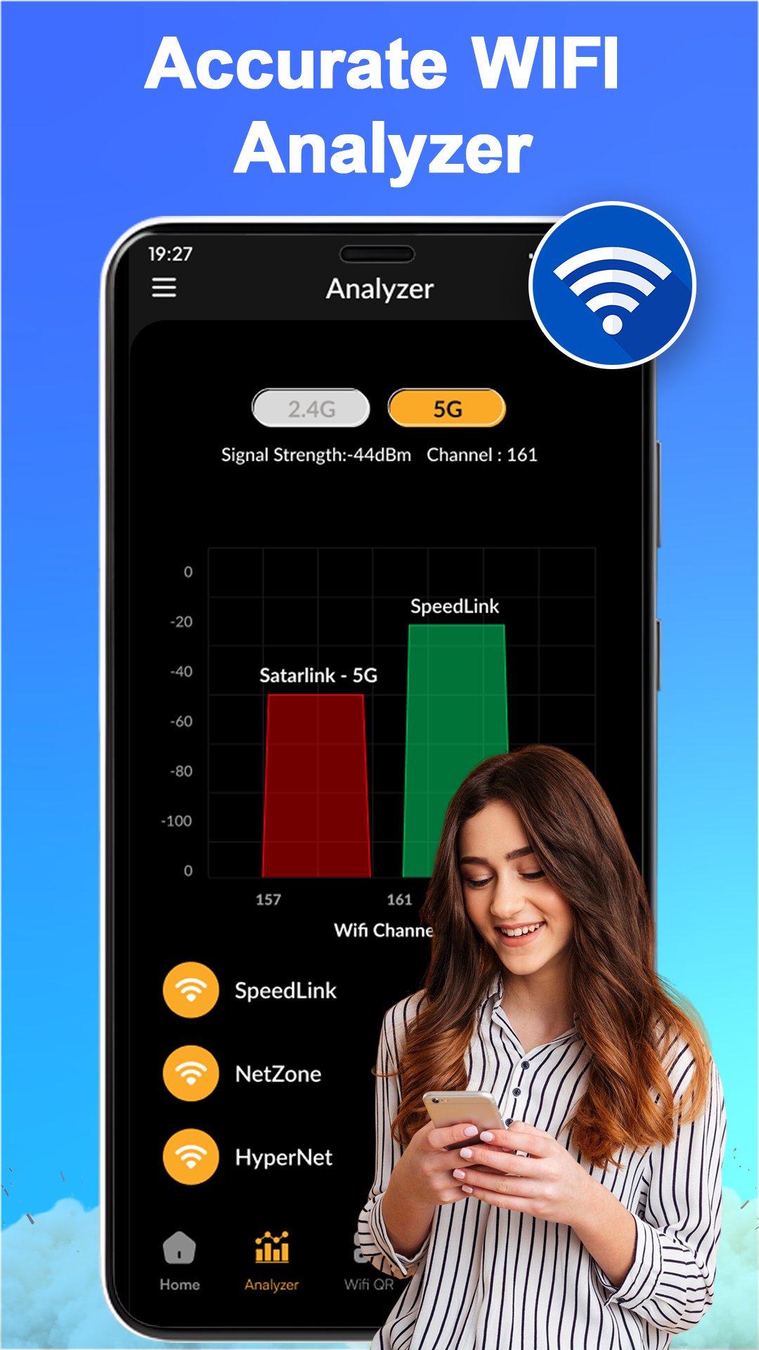 اسکرین شات 2 برنامه WIFI Analyzer - Mobile Hotspot