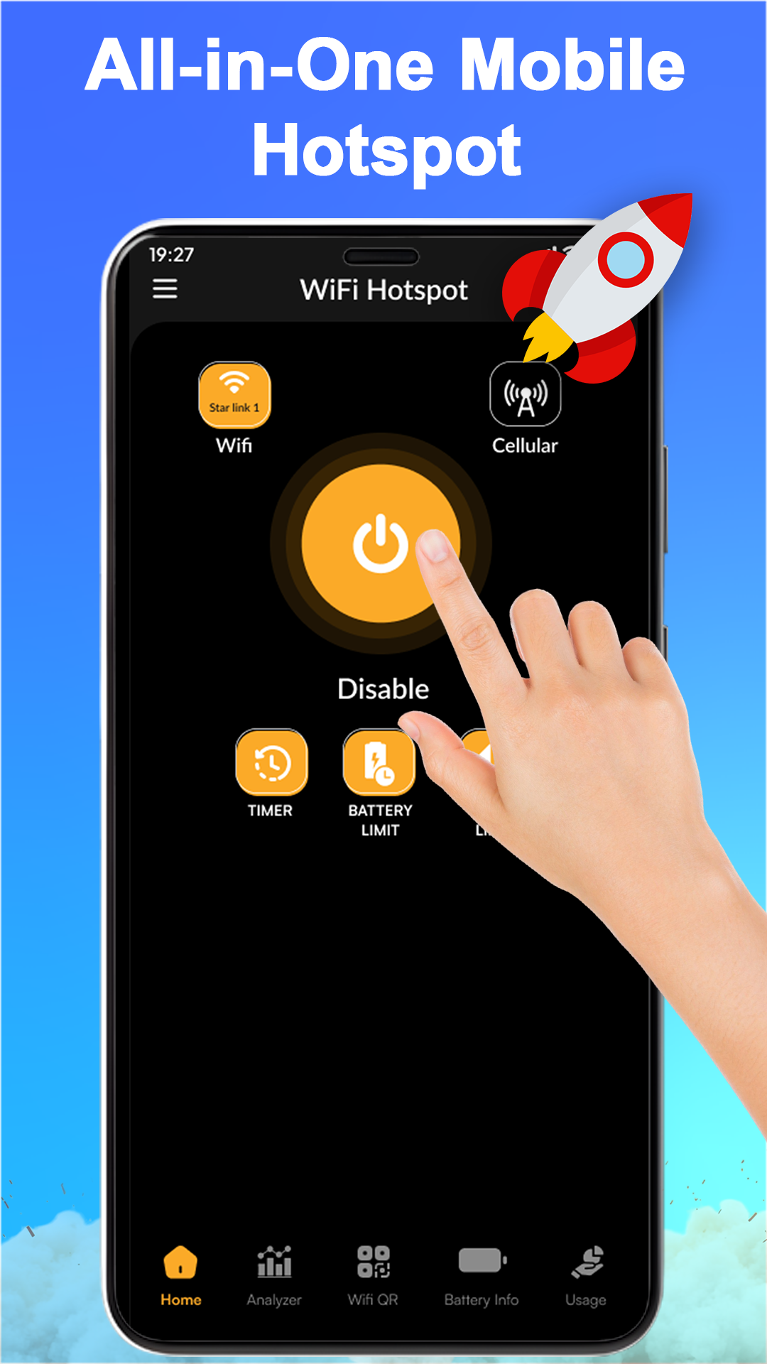 اسکرین شات 1 برنامه WIFI Analyzer - Mobile Hotspot