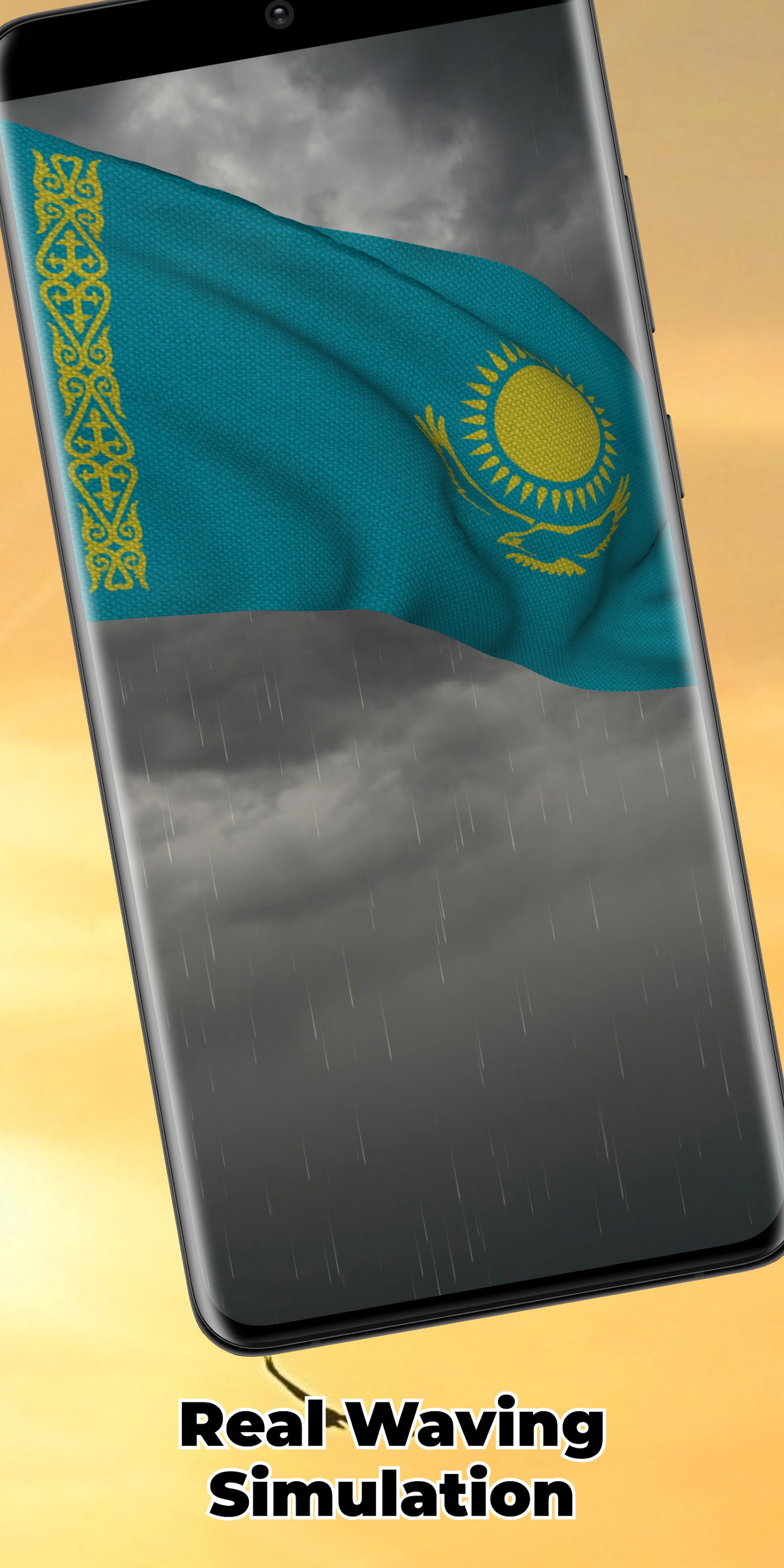 اسکرین شات 4 برنامه Kazakhstan Flag Live Wallpaper