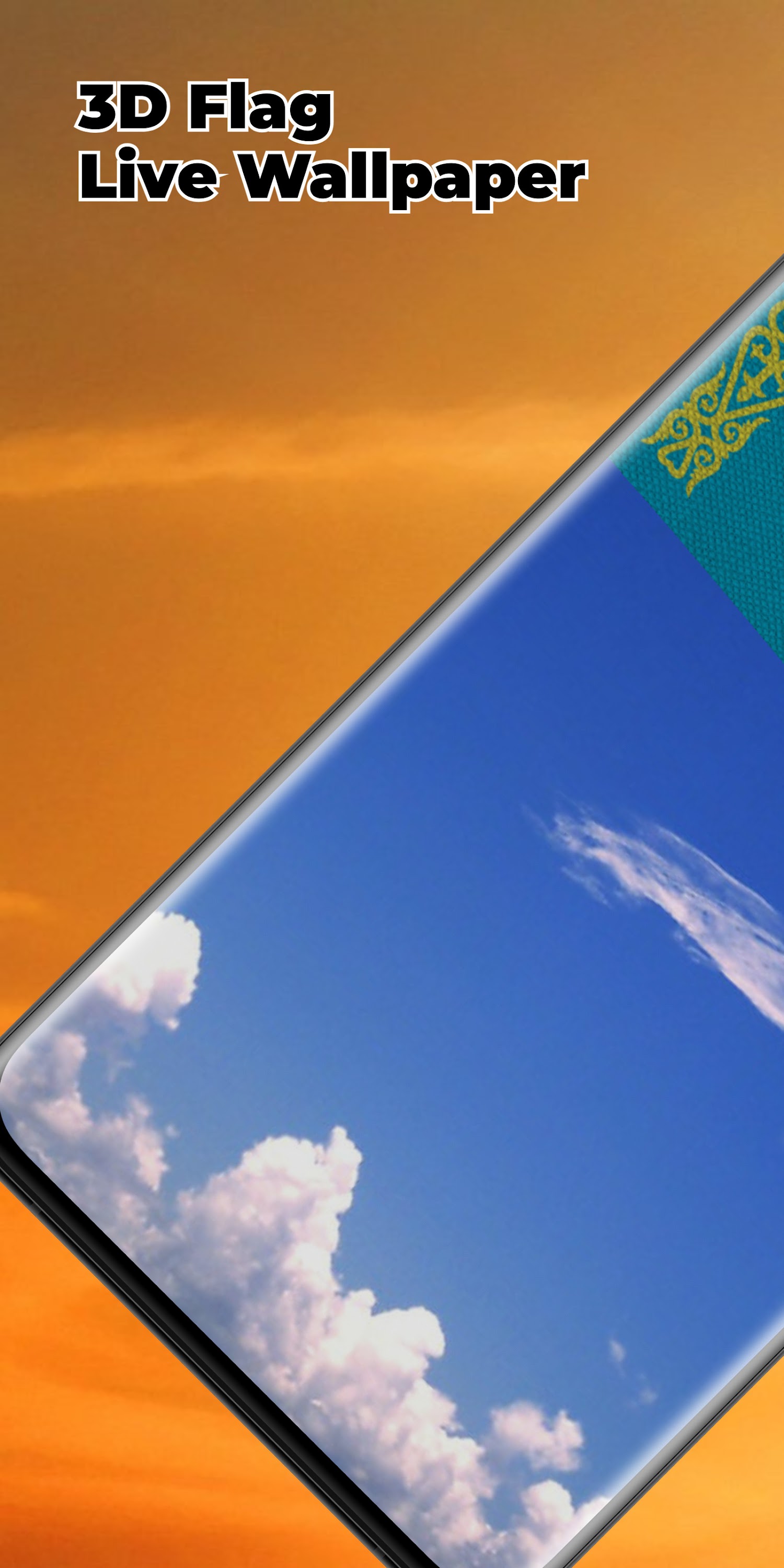اسکرین شات 1 برنامه Kazakhstan Flag Live Wallpaper