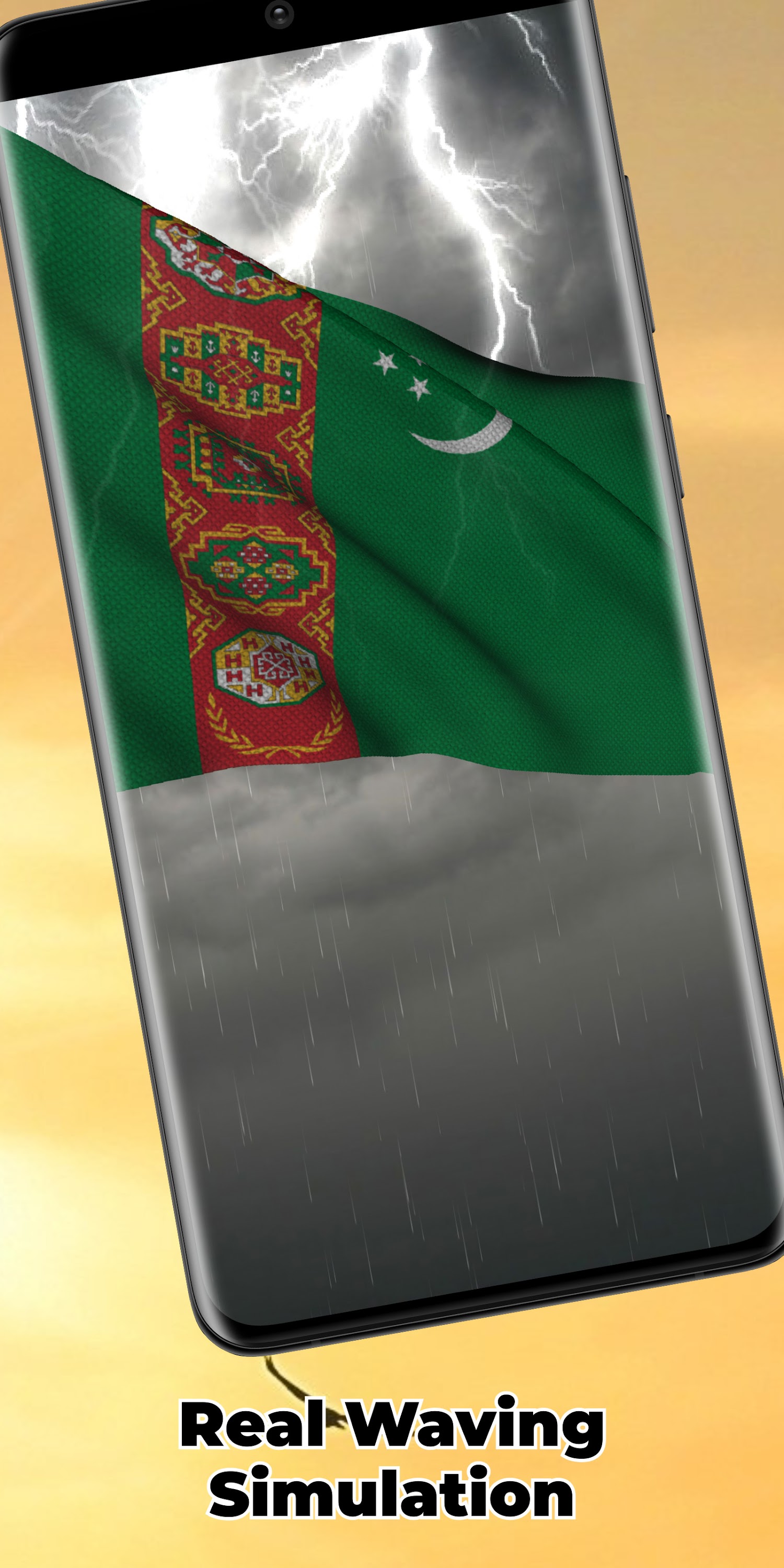 اسکرین شات 4 برنامه Turkmenistan Flag Live Wall