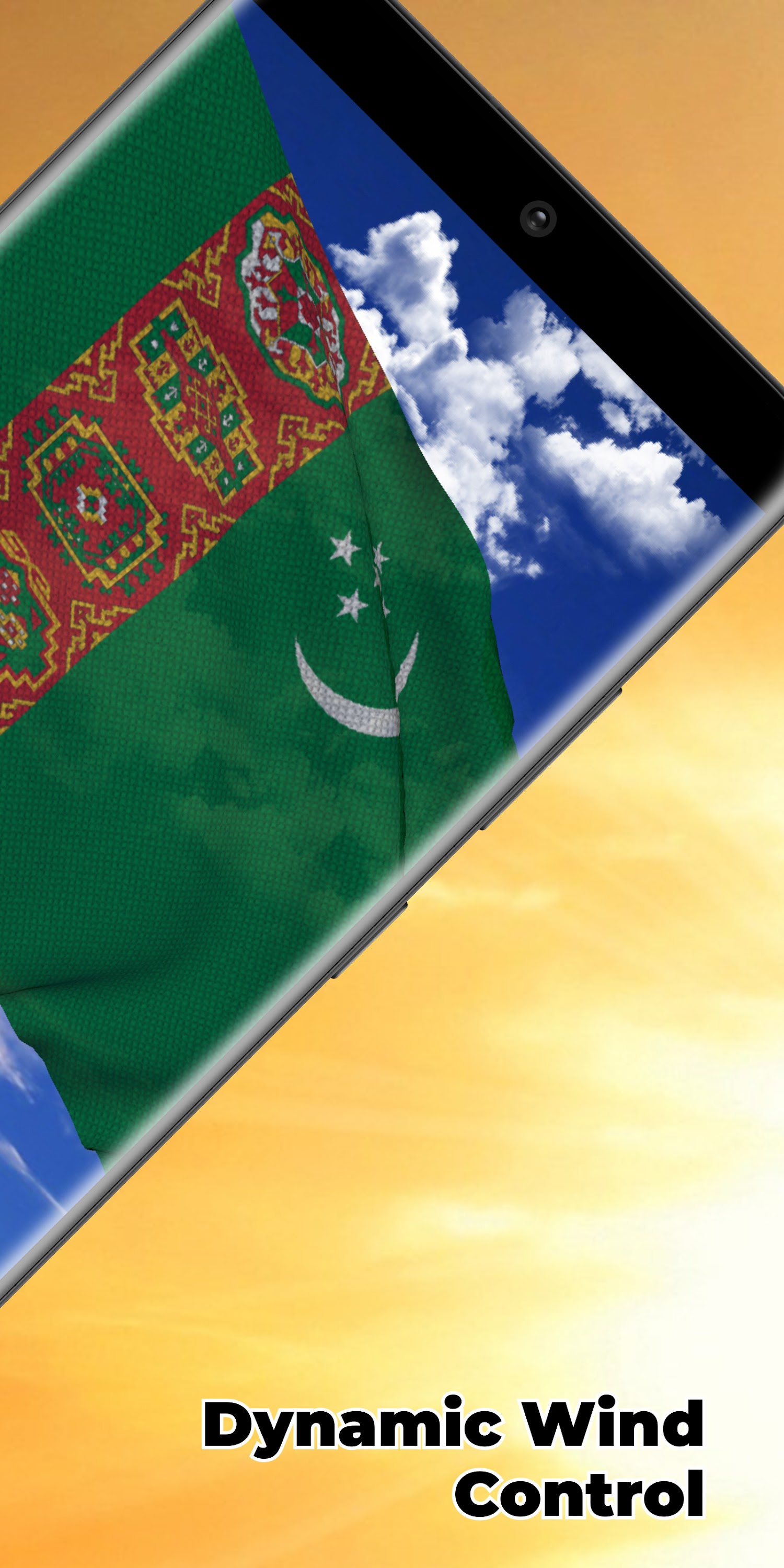 اسکرین شات 2 برنامه Turkmenistan Flag Live Wall