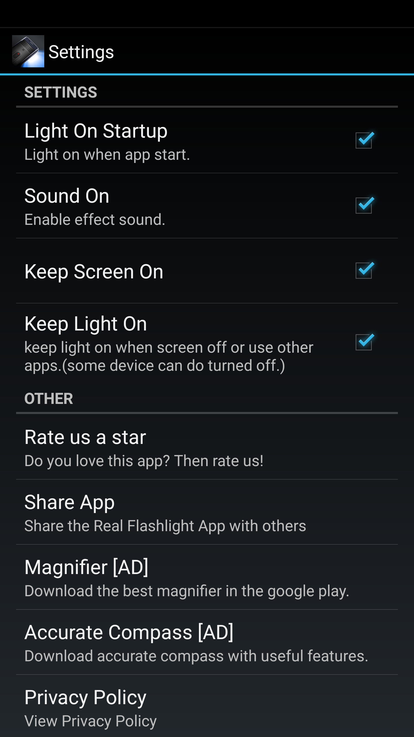 اسکرین شات 6 برنامه Real Flashlight - Super Bright
