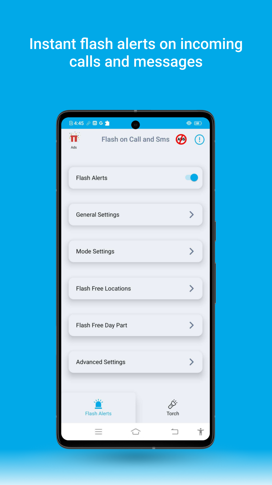 اسکرین شات 1 برنامه Ultra Flash Alerts on Call SMS