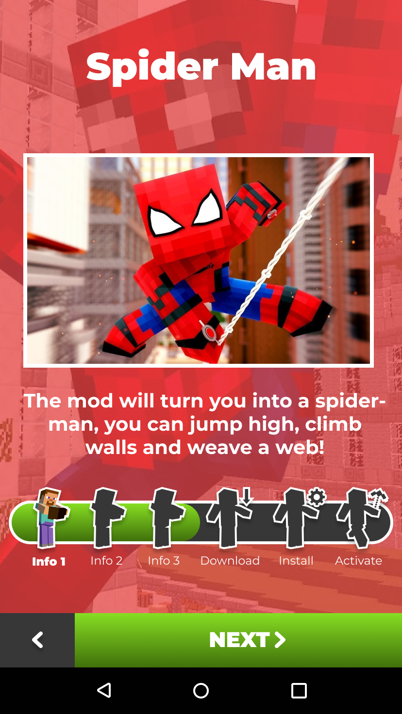 اسکرین شات 6 برنامه Spider Man MOD Minecraft PE