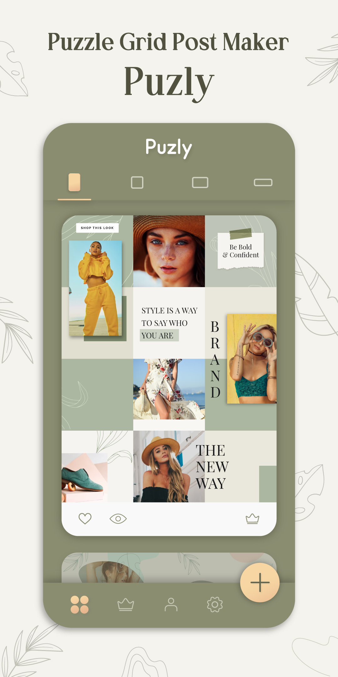 اسکرین شات 1 برنامه Puzzle Grid Post Maker - Puzly