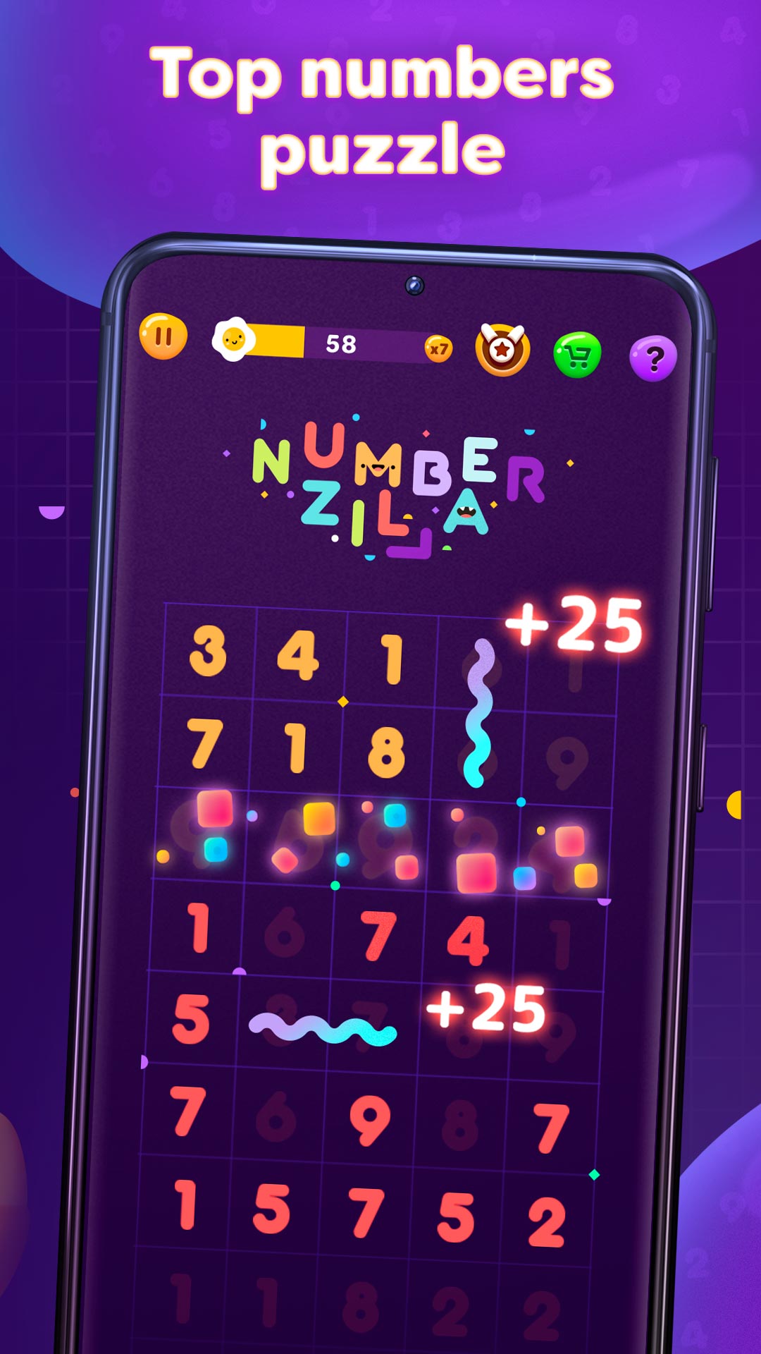 اسکرین شات 2 بازی Numberzilla: Number Match Game