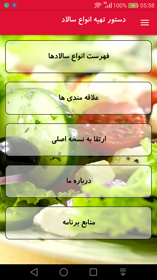 اسکرین شات 4 برنامه دستور تهیه انواع سالاد