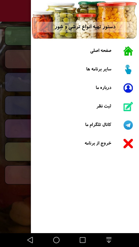اسکرین شات 5 برنامه دستور تهیه انواع ترشی و شور