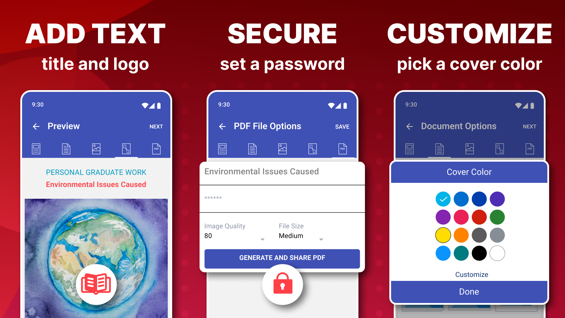 اسکرین شات 2 برنامه Photos to PDF: Image PDF maker