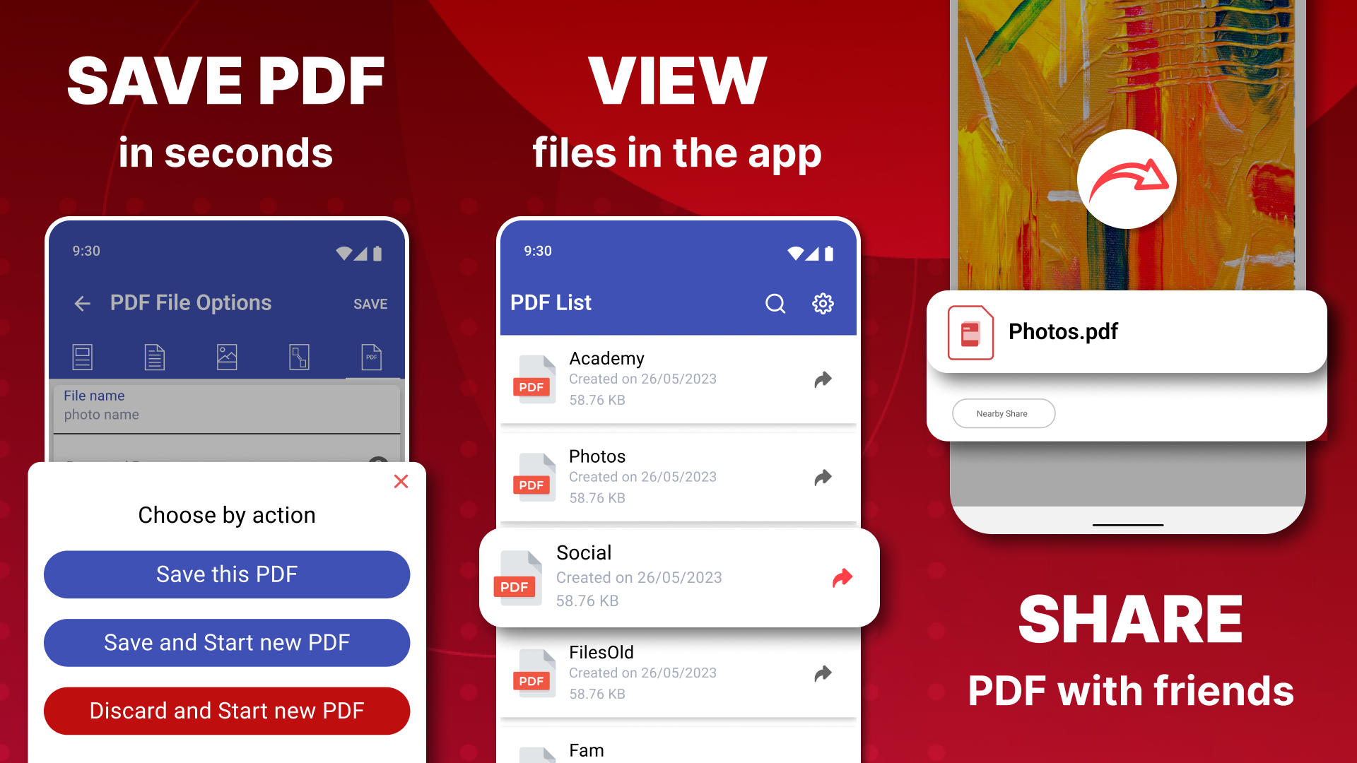 اسکرین شات 3 برنامه Photos to PDF: Image PDF maker