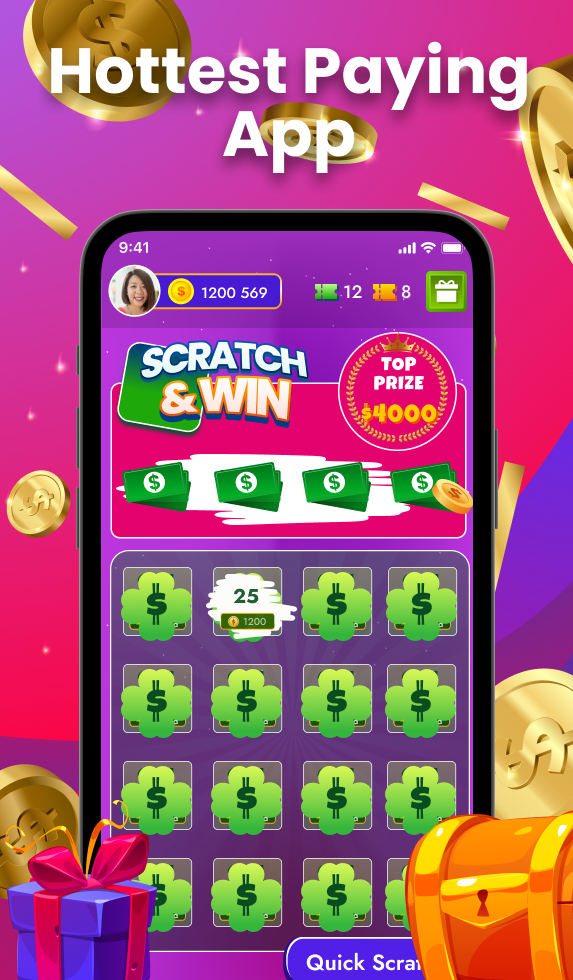 اسکرین شات 4 بازی Scratch app - Money rewards!