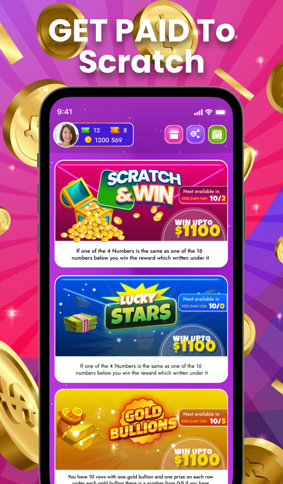 اسکرین شات 2 بازی Scratch app - Money rewards!
