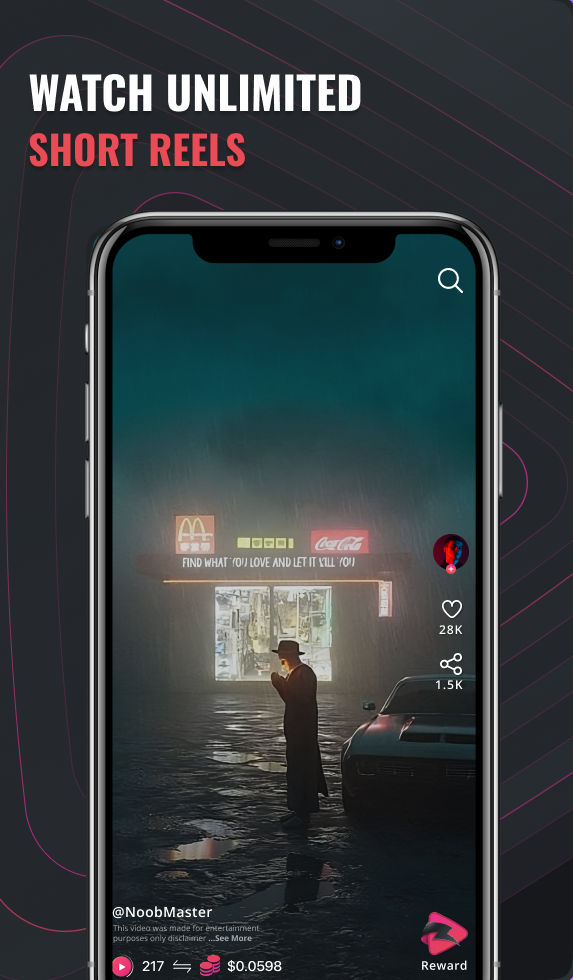 اسکرین شات 1 برنامه Givvy Short Reels App