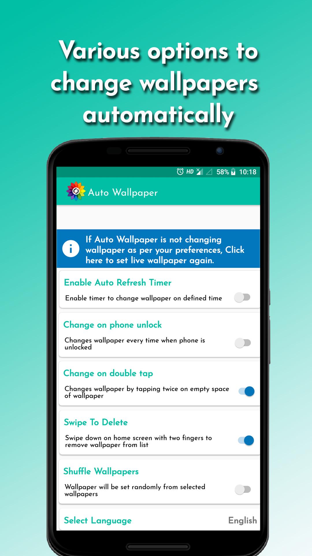 اسکرین شات 3 برنامه Auto Wallpaper