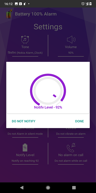 اسکرین شات 5 برنامه Battery 100% Alarm