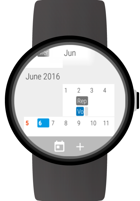 اسکرین شات 1 برنامه Calendar for Wear OS (Android Wear)