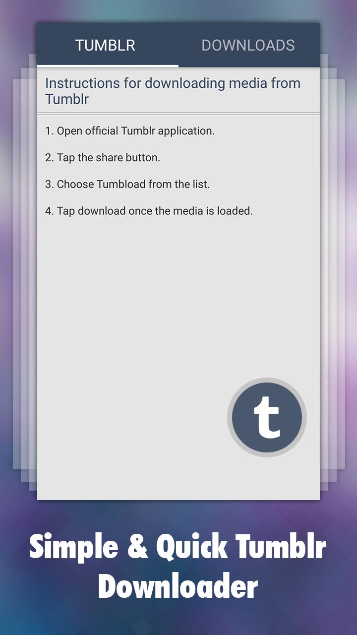 اسکرین شات 1 برنامه Downloader for Tumblr