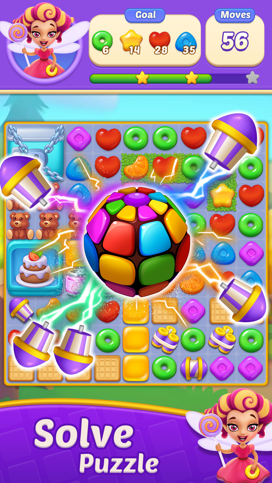 اسکرین شات 2 بازی Candy Frenzy - Match 3 Mania