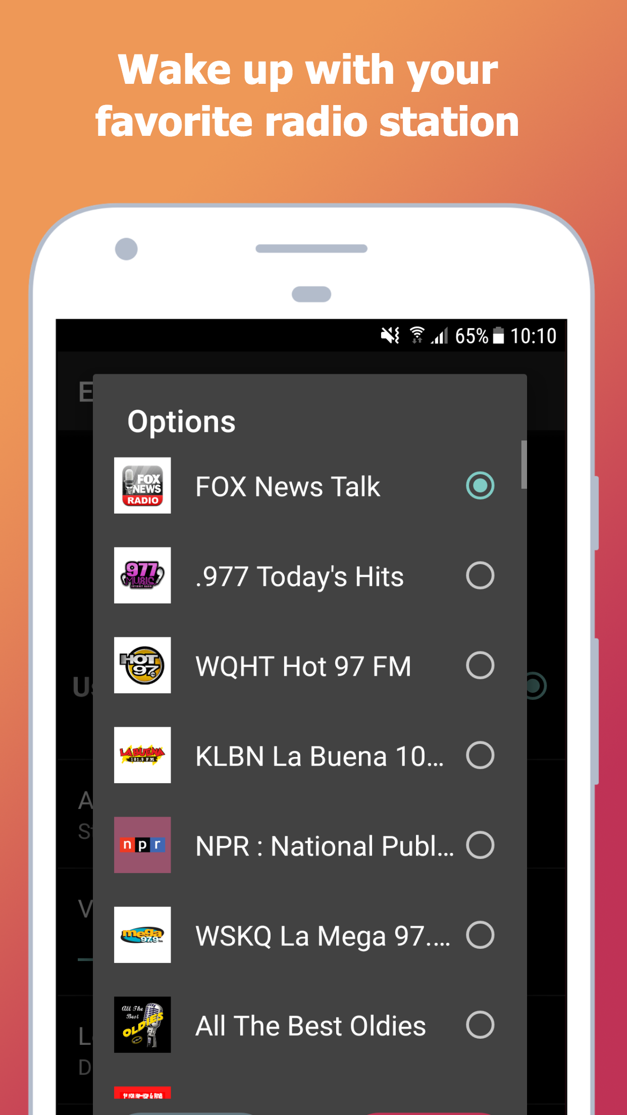 اسکرین شات 5 برنامه myAlarm Clock - News and Radio