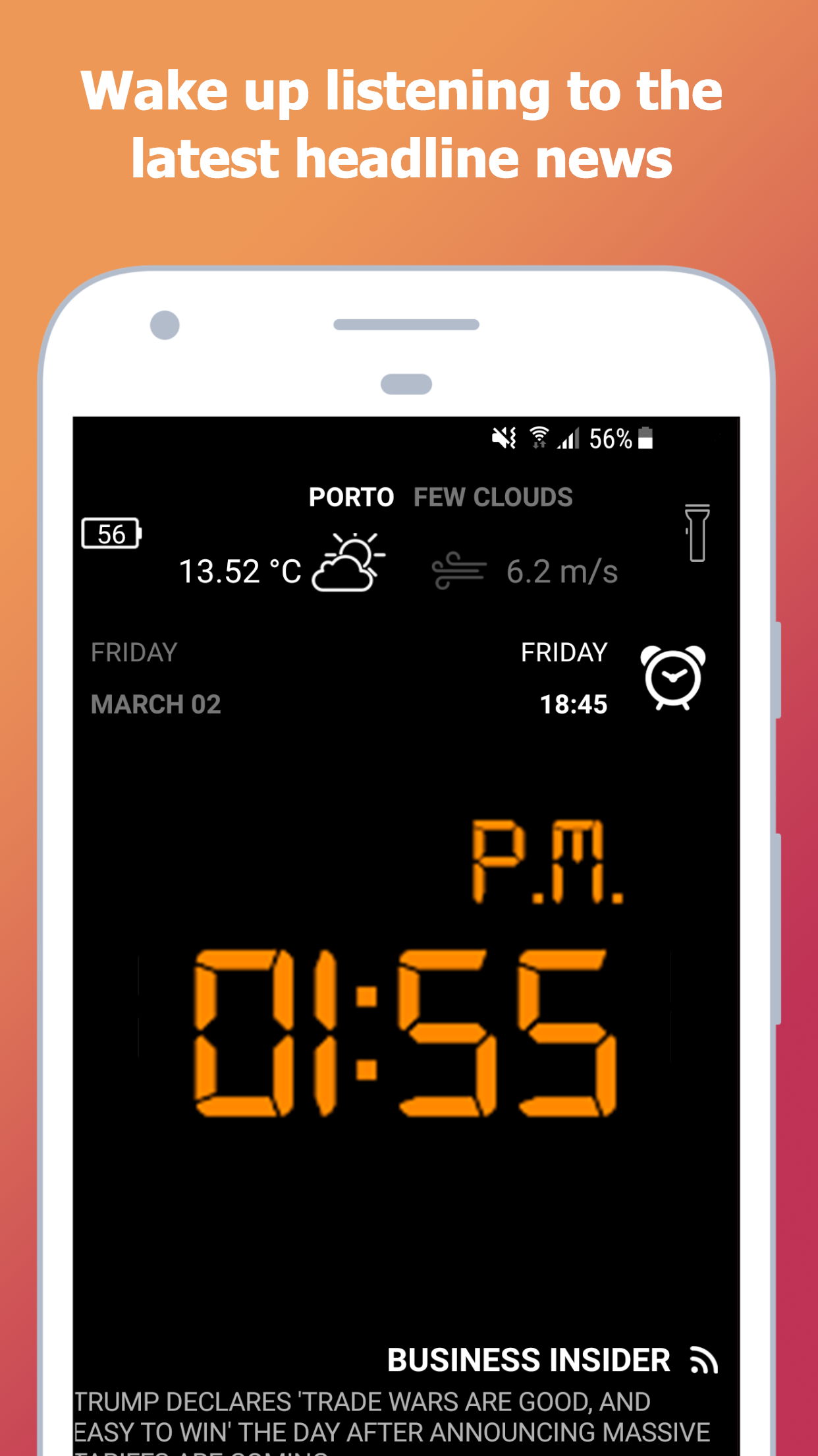 اسکرین شات 1 برنامه myAlarm Clock - News and Radio