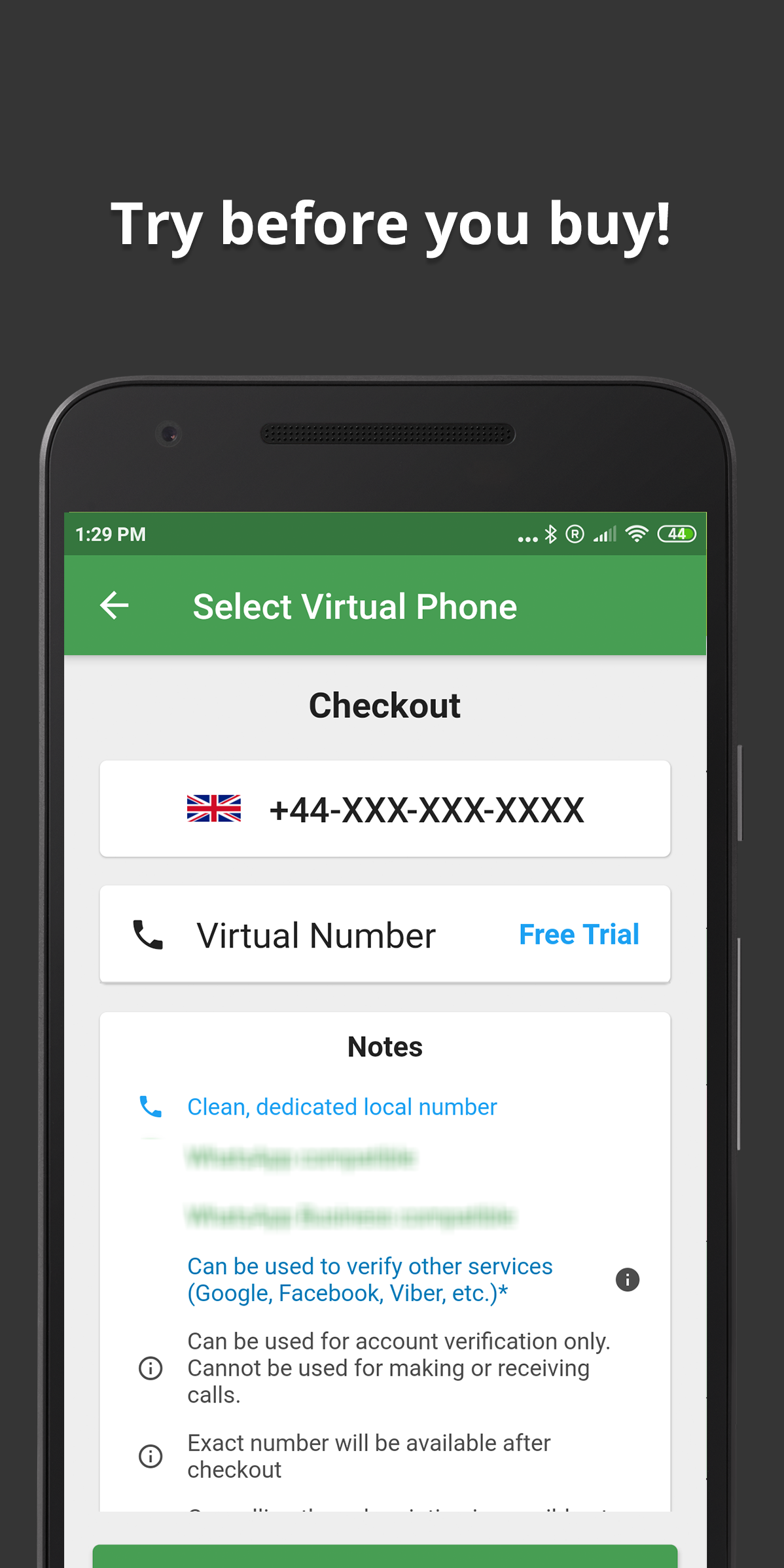 اسکرین شات 1 برنامه Wabi - Virtual Phone Number