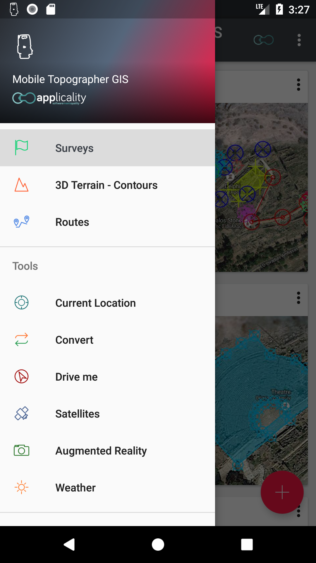 اسکرین شات 1 برنامه Mobile Topographer GIS