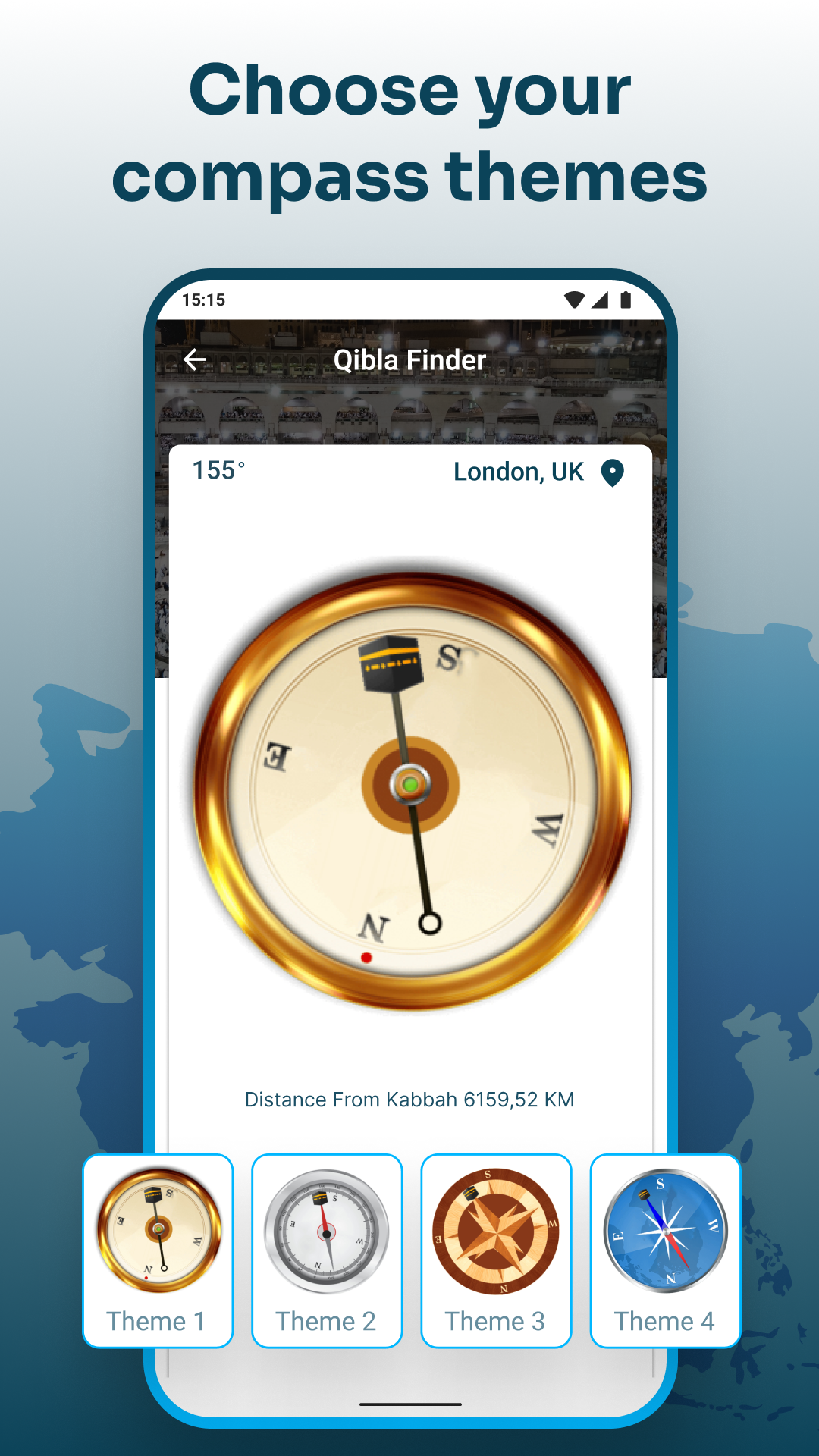 اسکرین شات 3 برنامه Qibla Compass with Salah Time