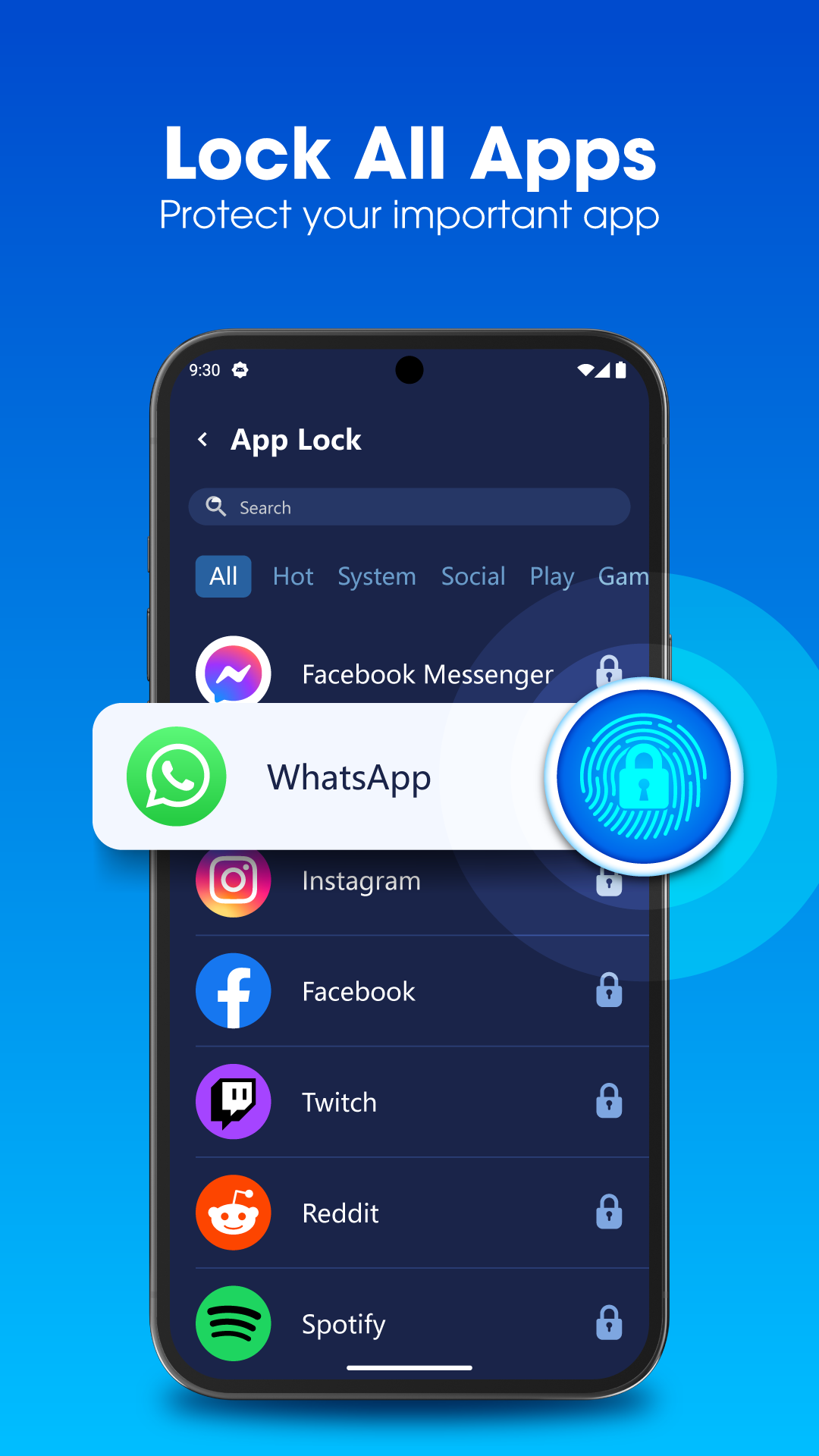 اسکرین شات 1 برنامه App Lock: Applock & Guard Lock