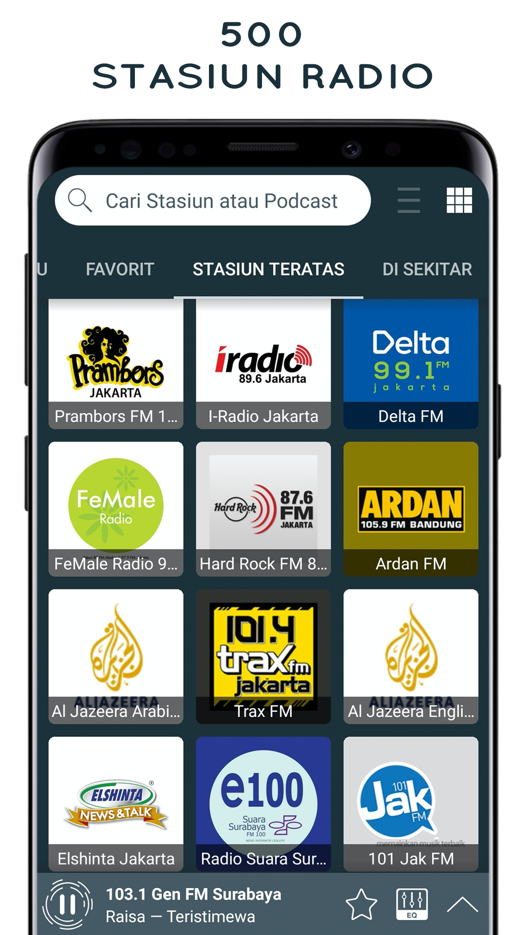 اسکرین شات 1 برنامه Radio Streaming Indonesia