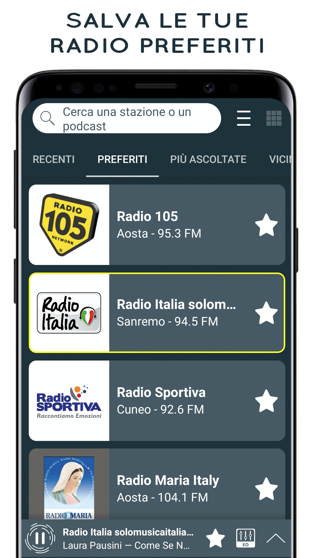 اسکرین شات 3 برنامه Radio Italiane - radio online
