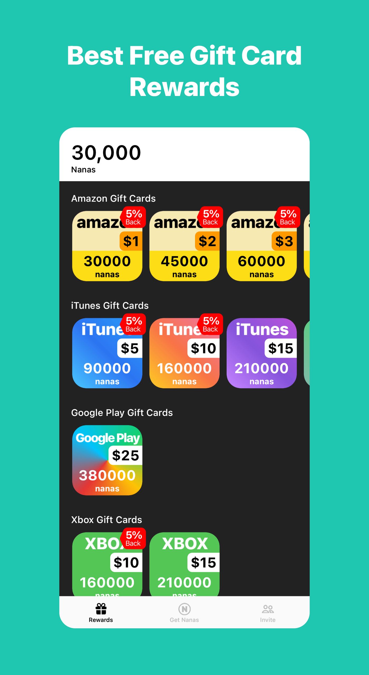 اسکرین شات برنامه AppNana: Gift Cards Rewards 1