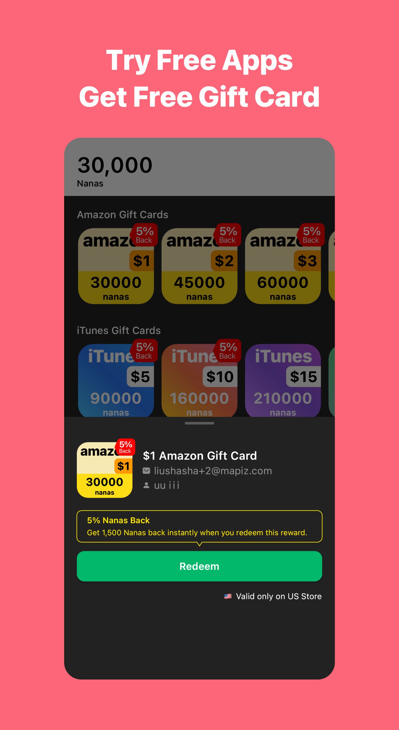 اسکرین شات برنامه AppNana: Gift Cards Rewards 2