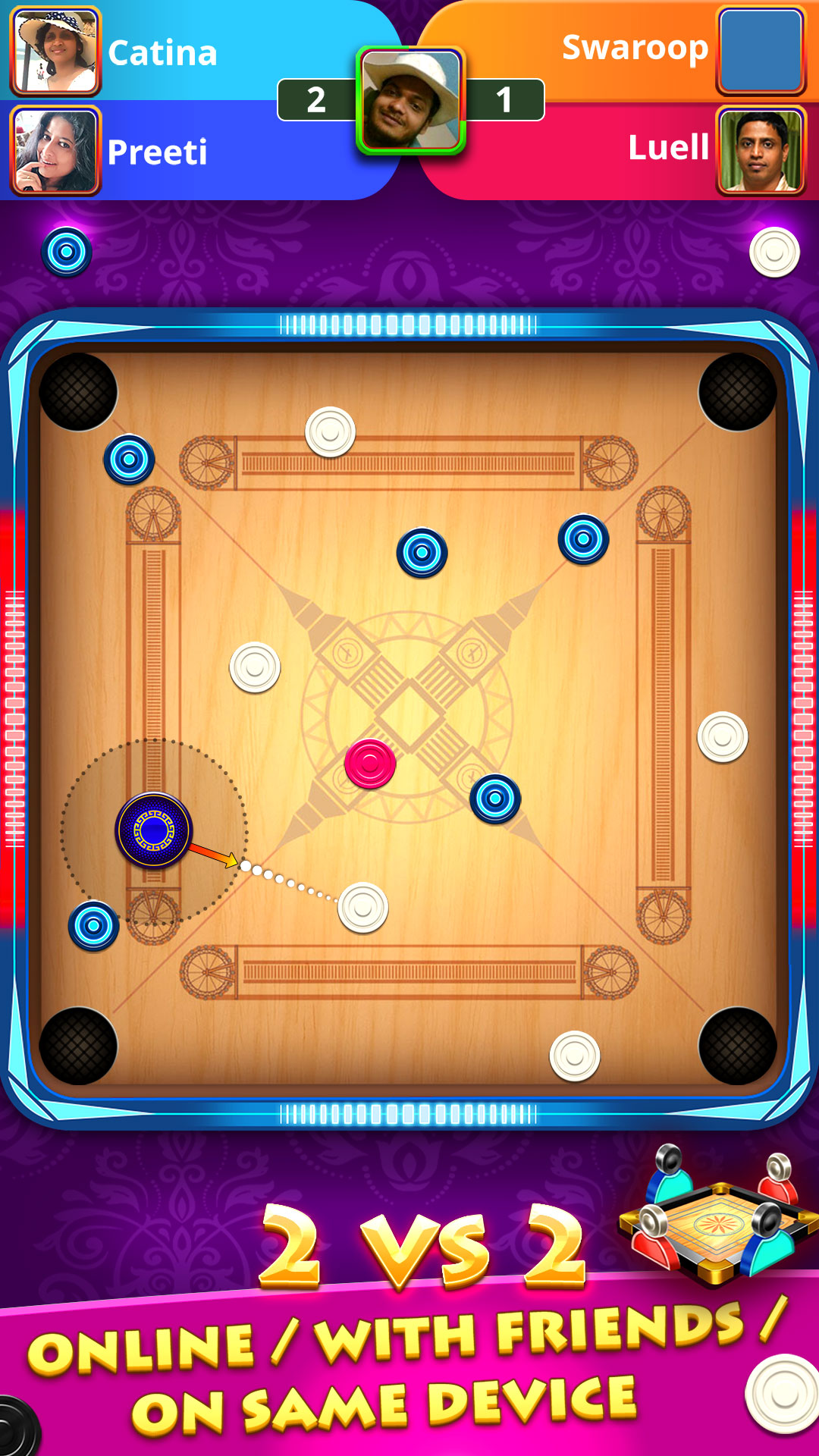 اسکرین شات 2 بازی World Of Carrom :3D Board Game
