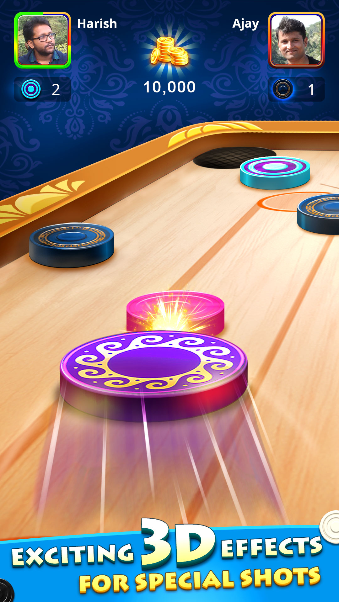 اسکرین شات 3 بازی World Of Carrom :3D Board Game