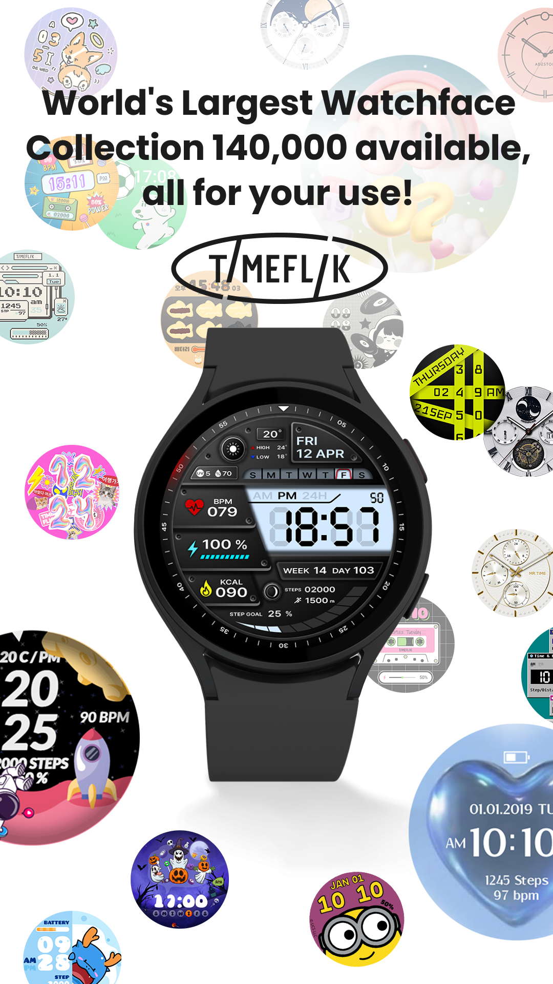 اسکرین شات برنامه TIMEFLIK Watch Face 3