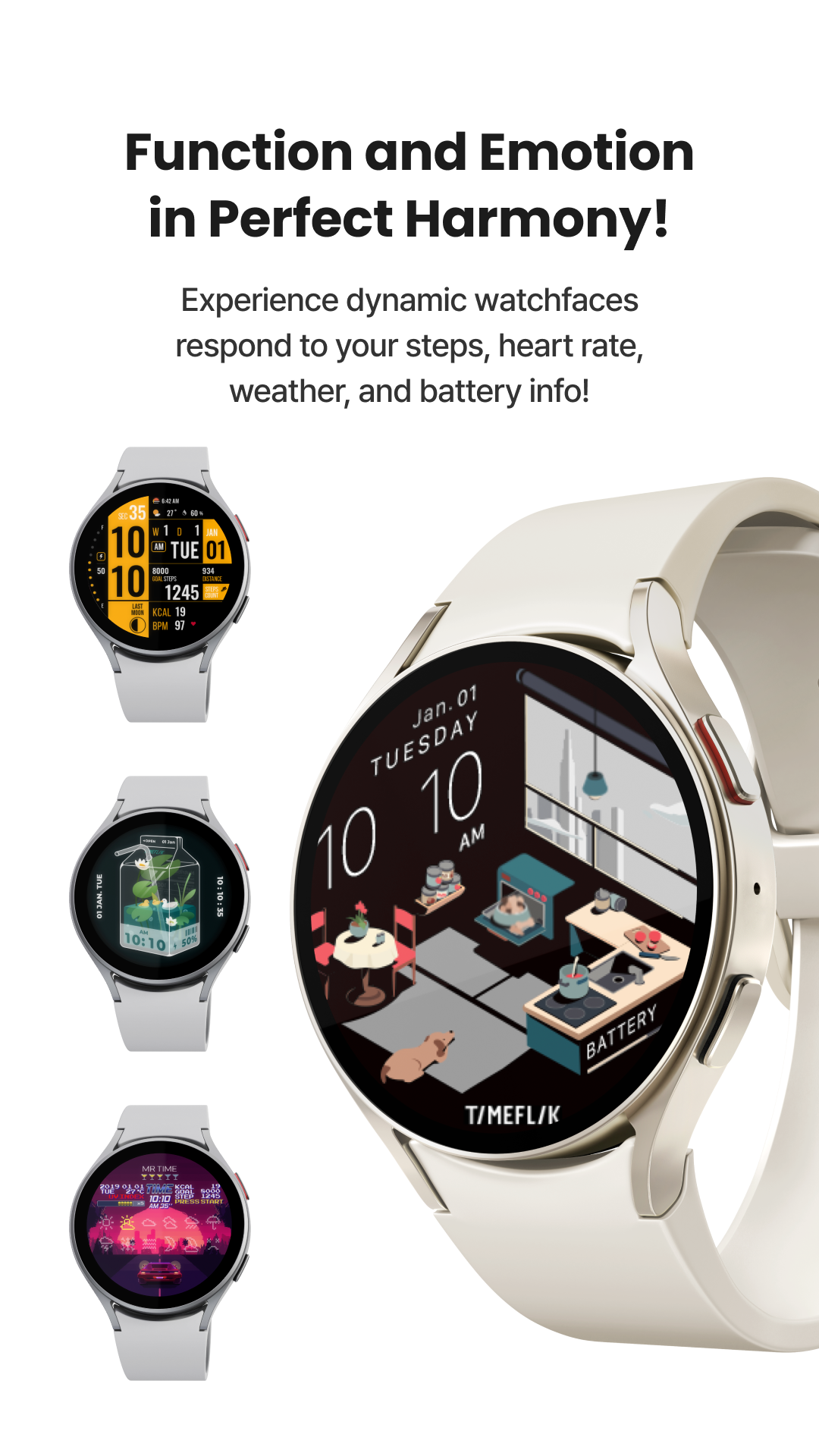 اسکرین شات برنامه TIMEFLIK Watch Face 4