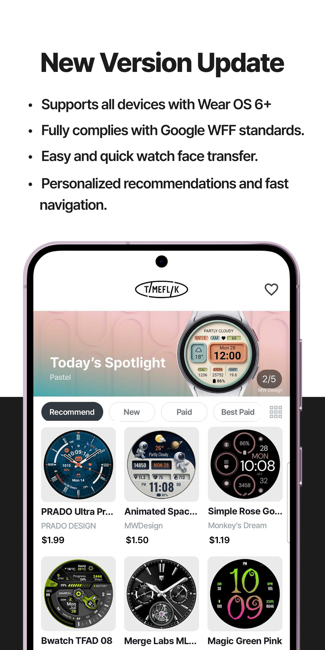 اسکرین شات 1 برنامه TIMEFLIK Watch Faces