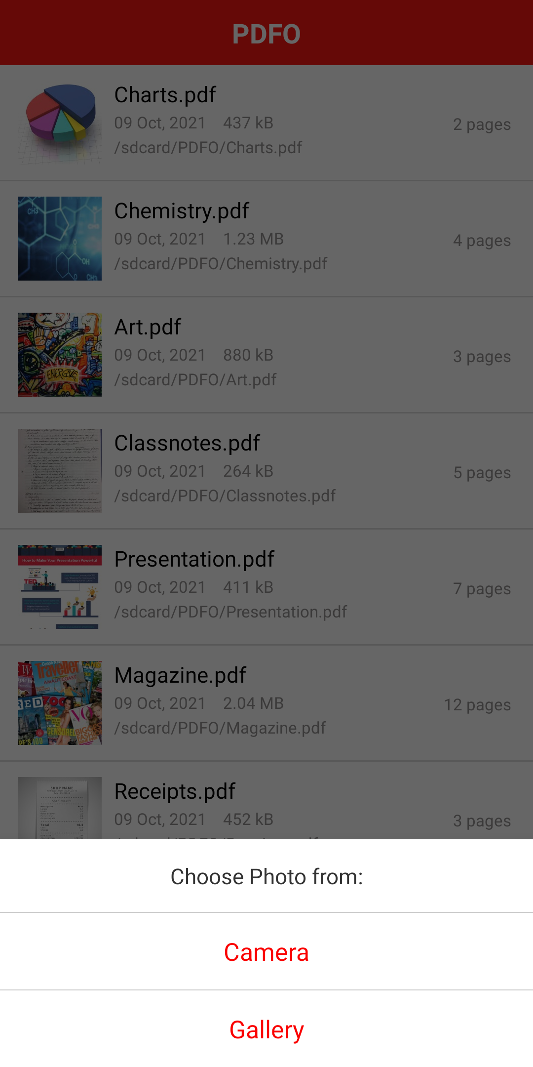 اسکرین شات 2 برنامه PDFO - Photo to PDF Converter
