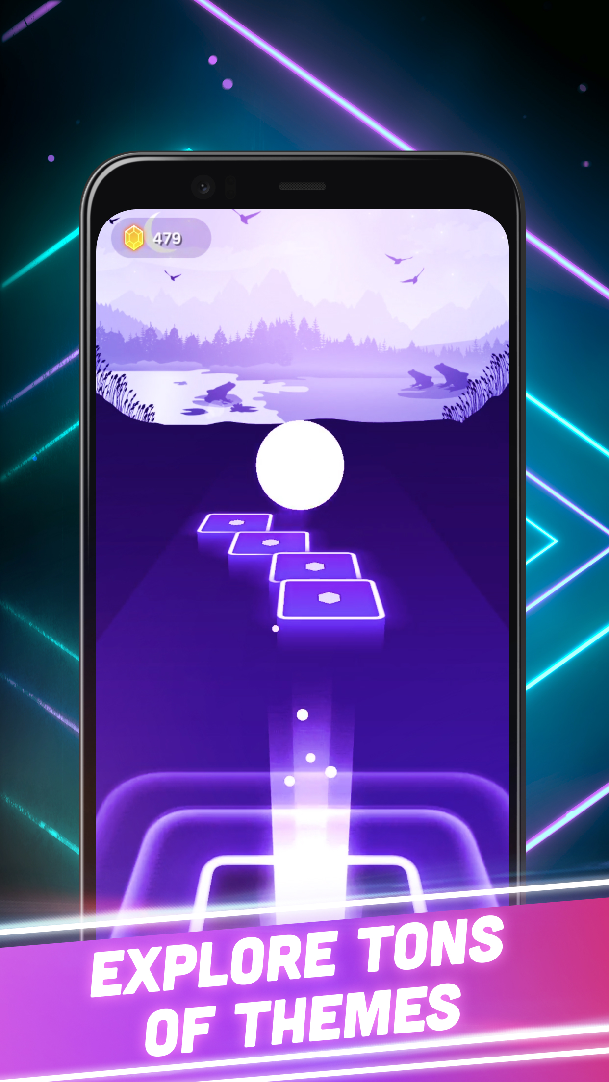 اسکرین شات 3 بازی Hop Tiles 3D: Hit music game