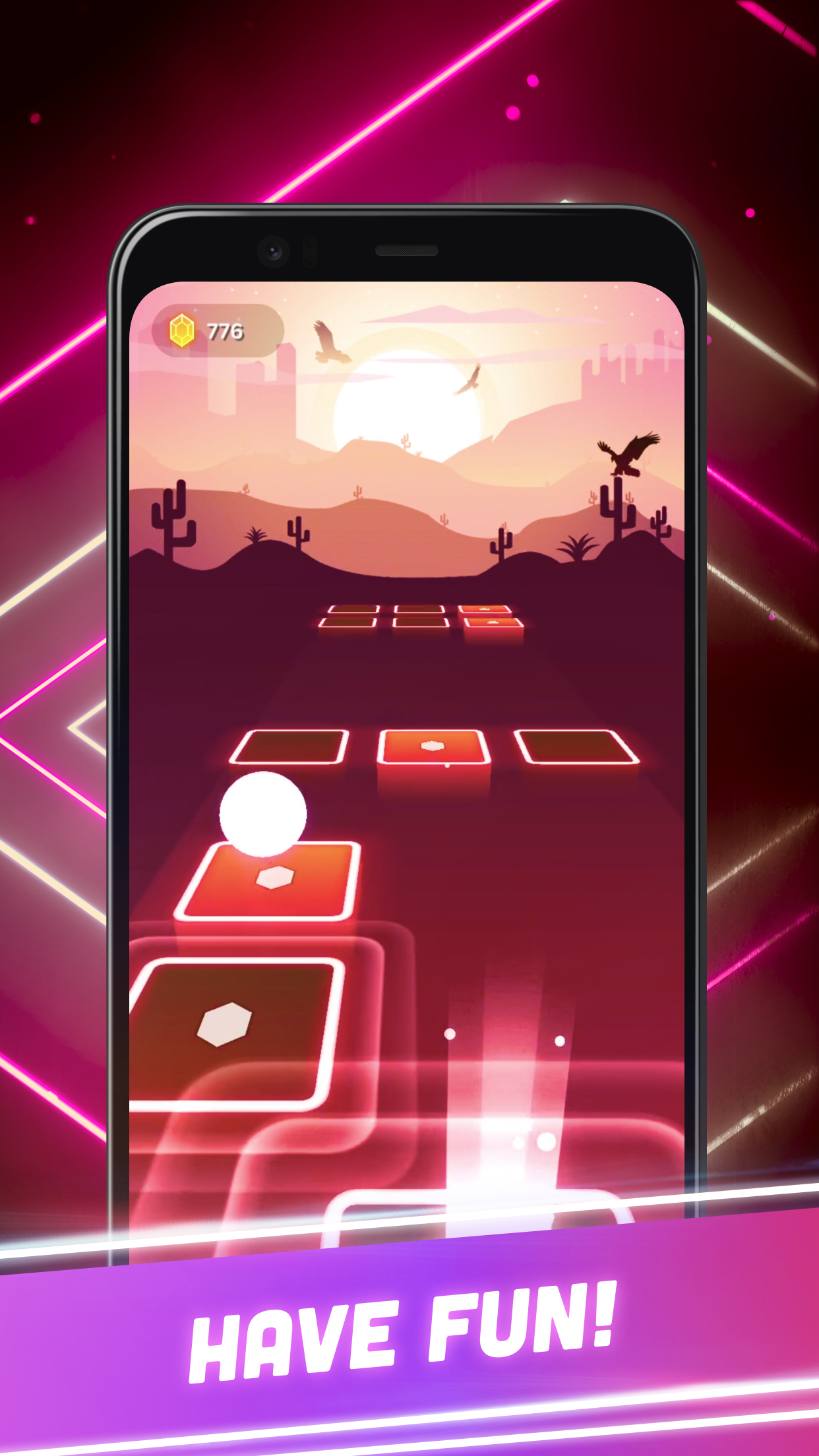 اسکرین شات 4 بازی Hop Tiles 3D: Hit music game
