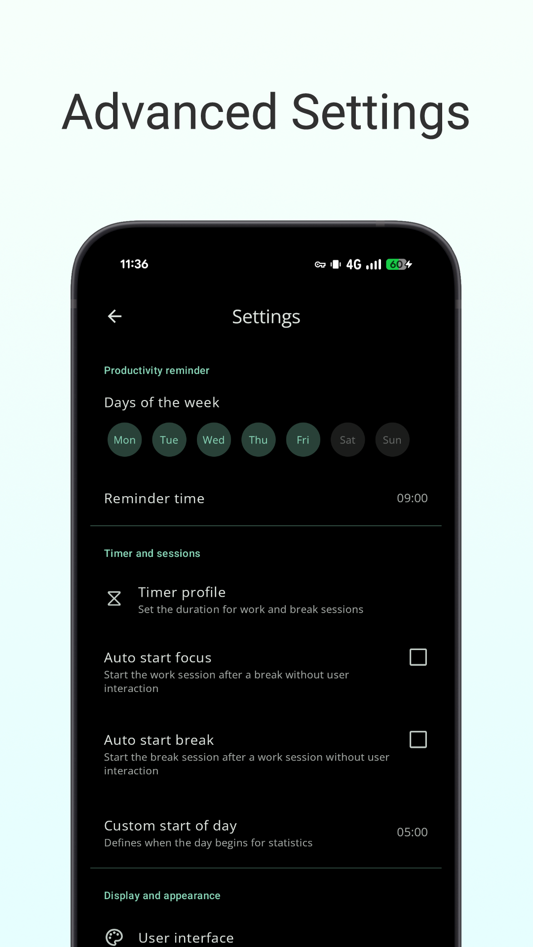 اسکرین شات 7 برنامه Goodtime: Pomodoro Timer