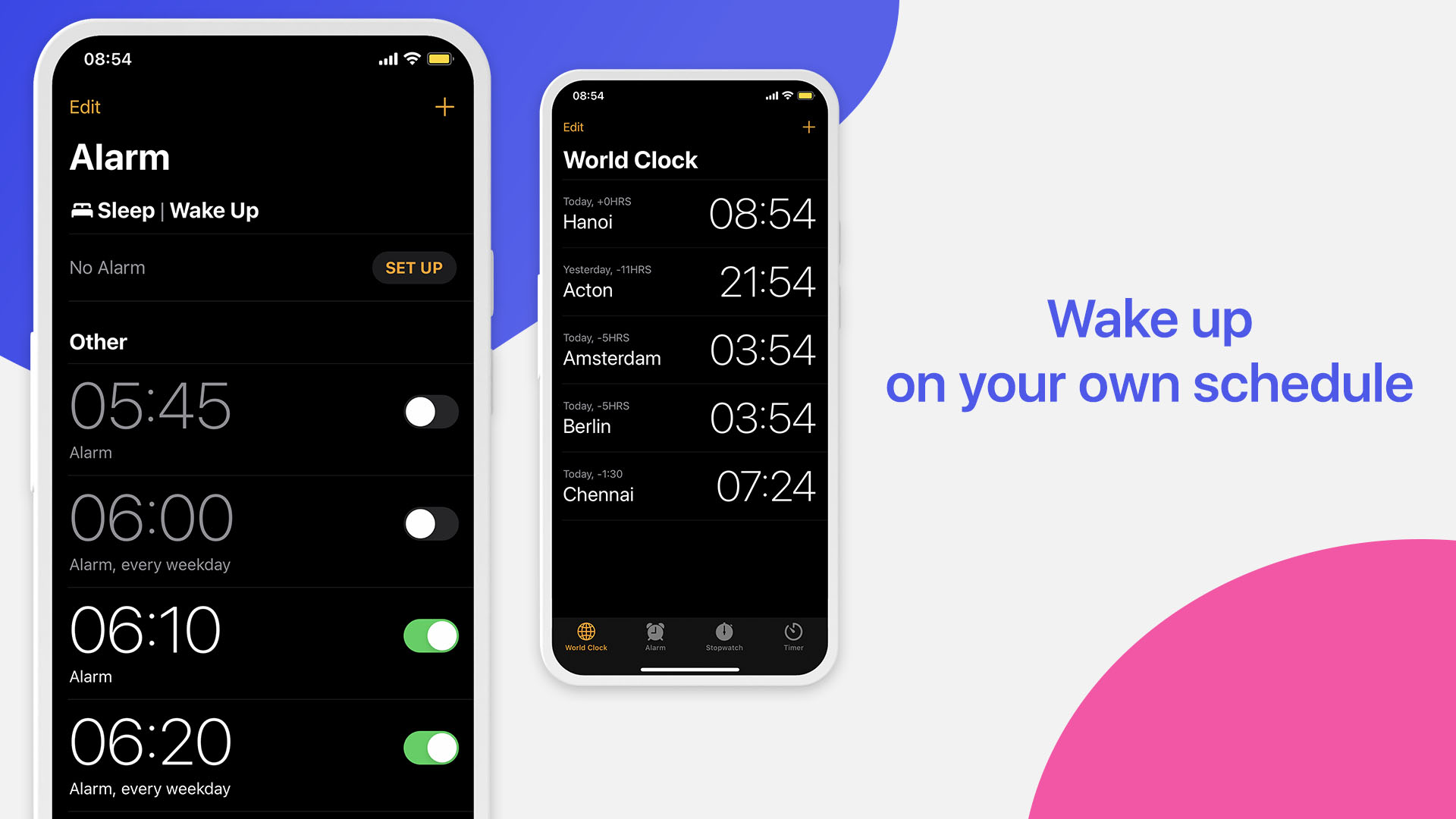 اسکرین شات 2 برنامه Clock Phone 15, Alarm & Timer
