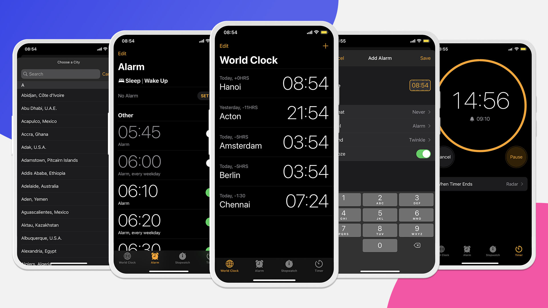 اسکرین شات 1 برنامه Clock Phone 16, Alarm & Timer