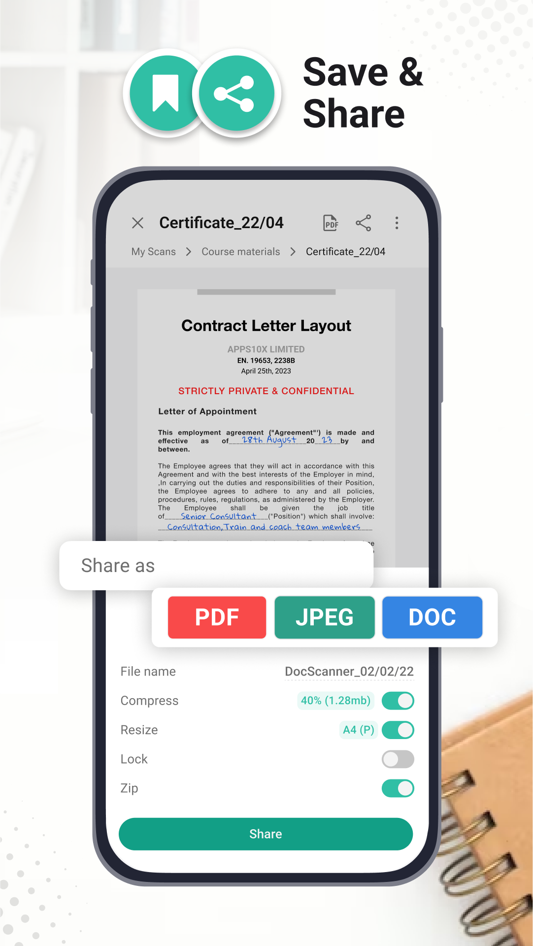 اسکرین شات 4 برنامه SCANit - PDF Scanner App