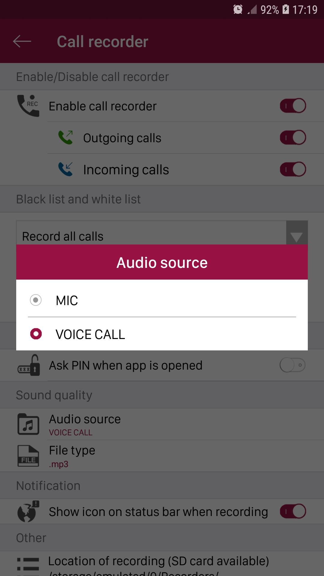 اسکرین شات 8 برنامه call recorder