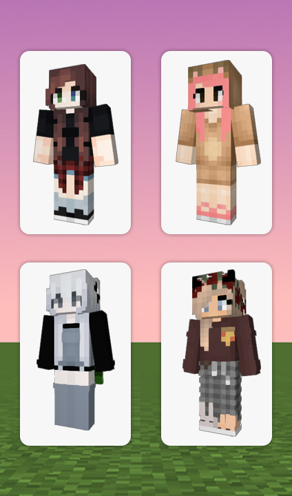 اسکرین شات 2 برنامه Cute Skins Girls for Minecraft