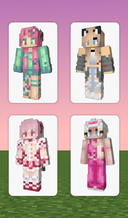 اسکرین شات 4 برنامه Cute Skins Girls for Minecraft